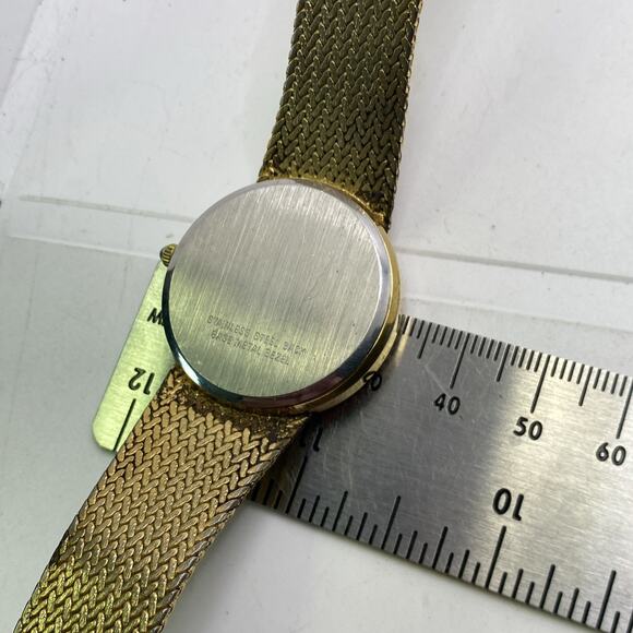 Vintage Dufonte Lucien Piccard Mens Gold Watch Works New Battery Date Watch